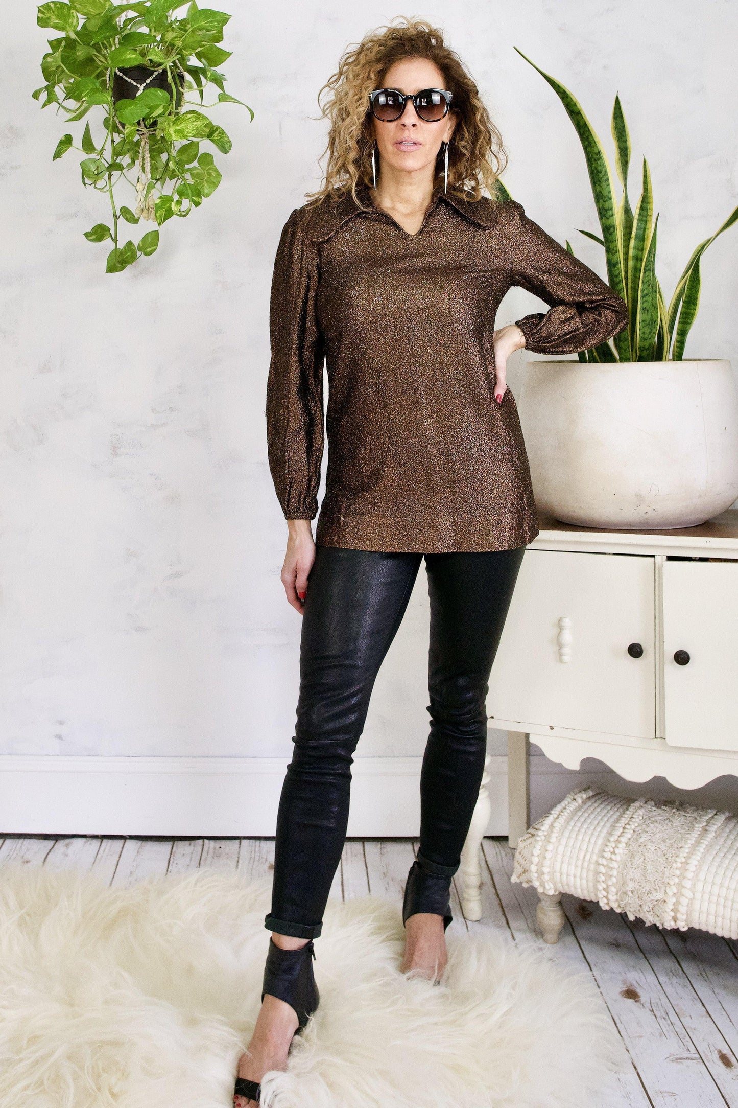 Vintage Bronze Lurex Party Top-closiTherapi | vinTage