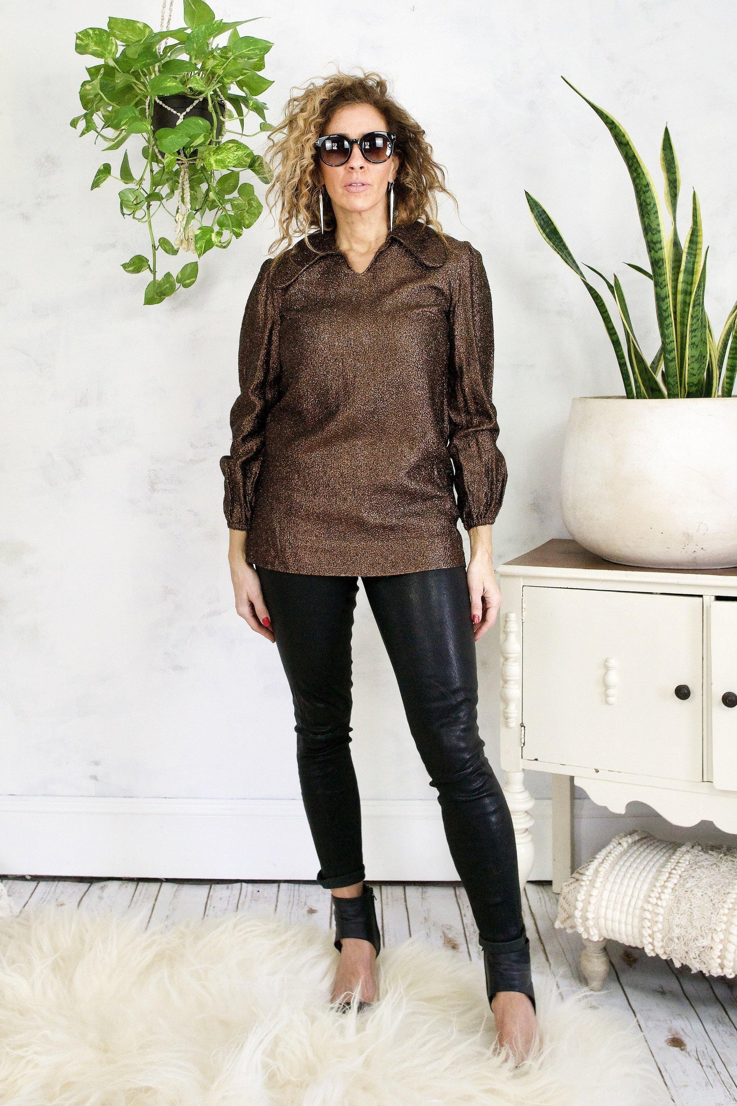 Vintage Bronze Lurex Party Top-closiTherapi | vinTage