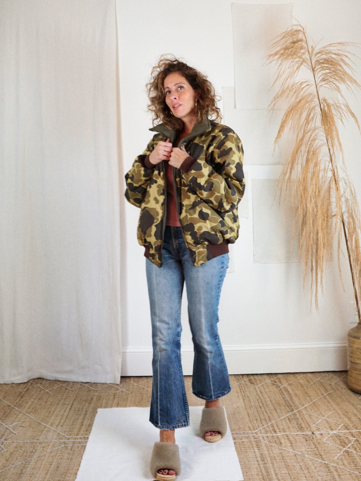 Vintage Camo Reversible Army Bomber Jacket-closiTherapi | vinTage