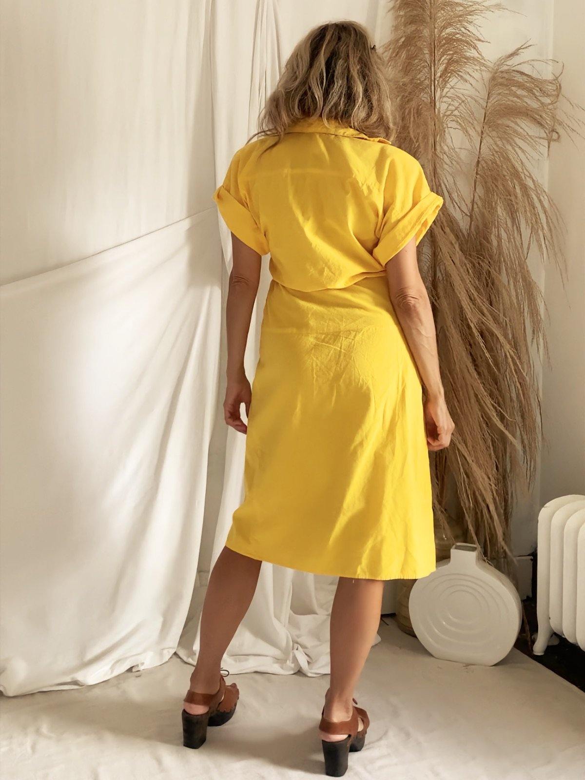 Vintage Canary Drop Waist Dress – therapi