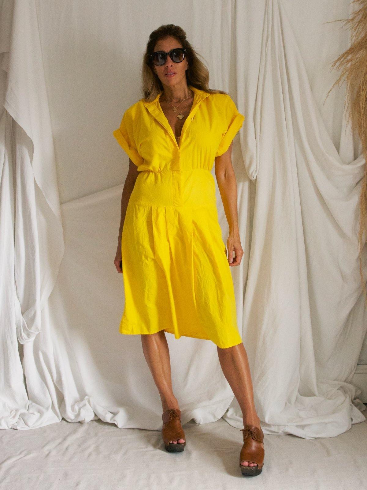 Vintage Canary Drop Waist Dress-closiTherapi | vinTage