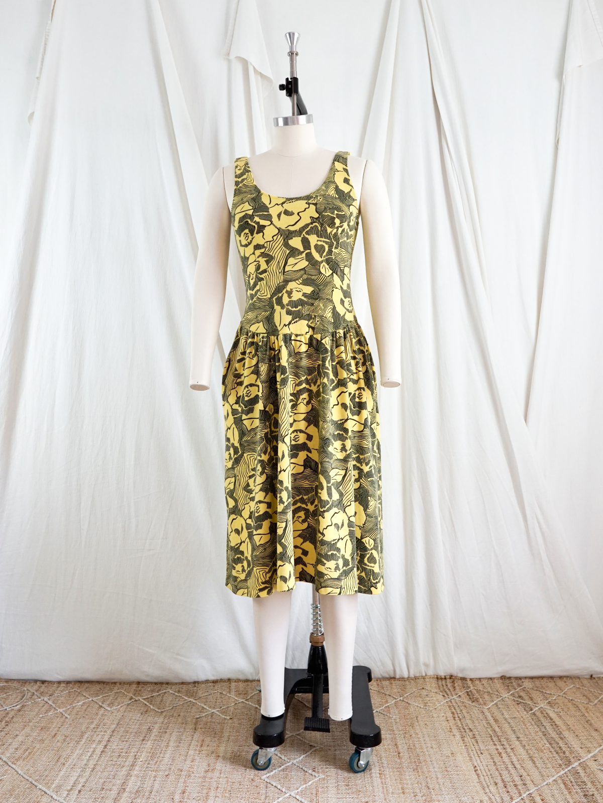 Vintage Canary Yellow Floral Sundress – therapi