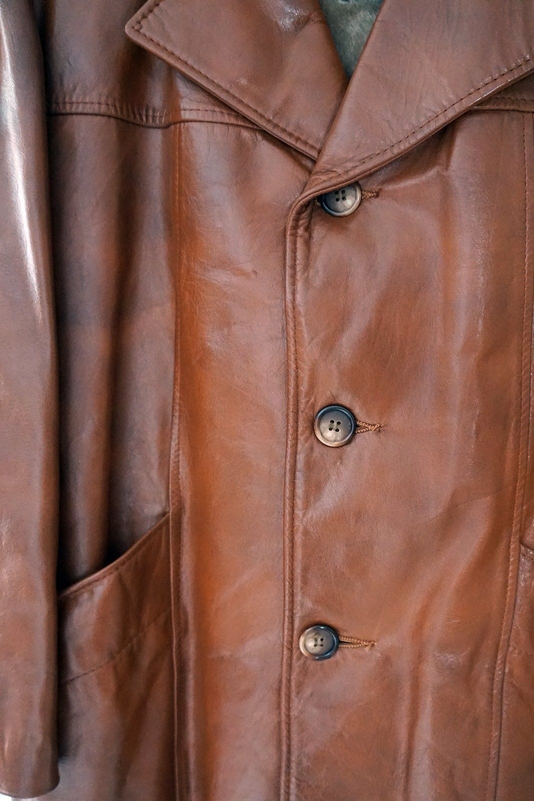 Vintage Caramel Leather Blazer-closiTherapi | vinTage