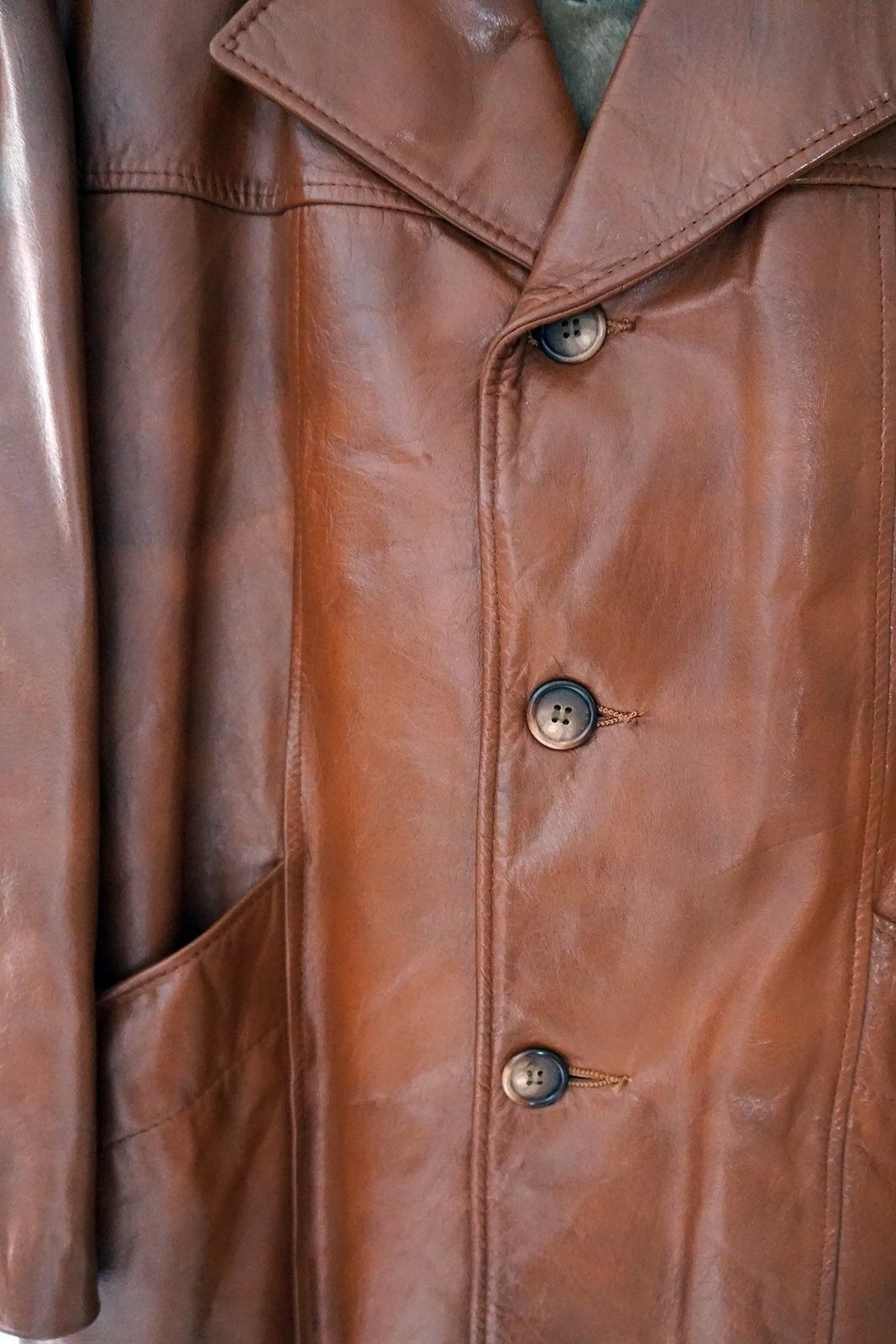 Vintage Caramel Leather Blazer-closiTherapi | vinTage