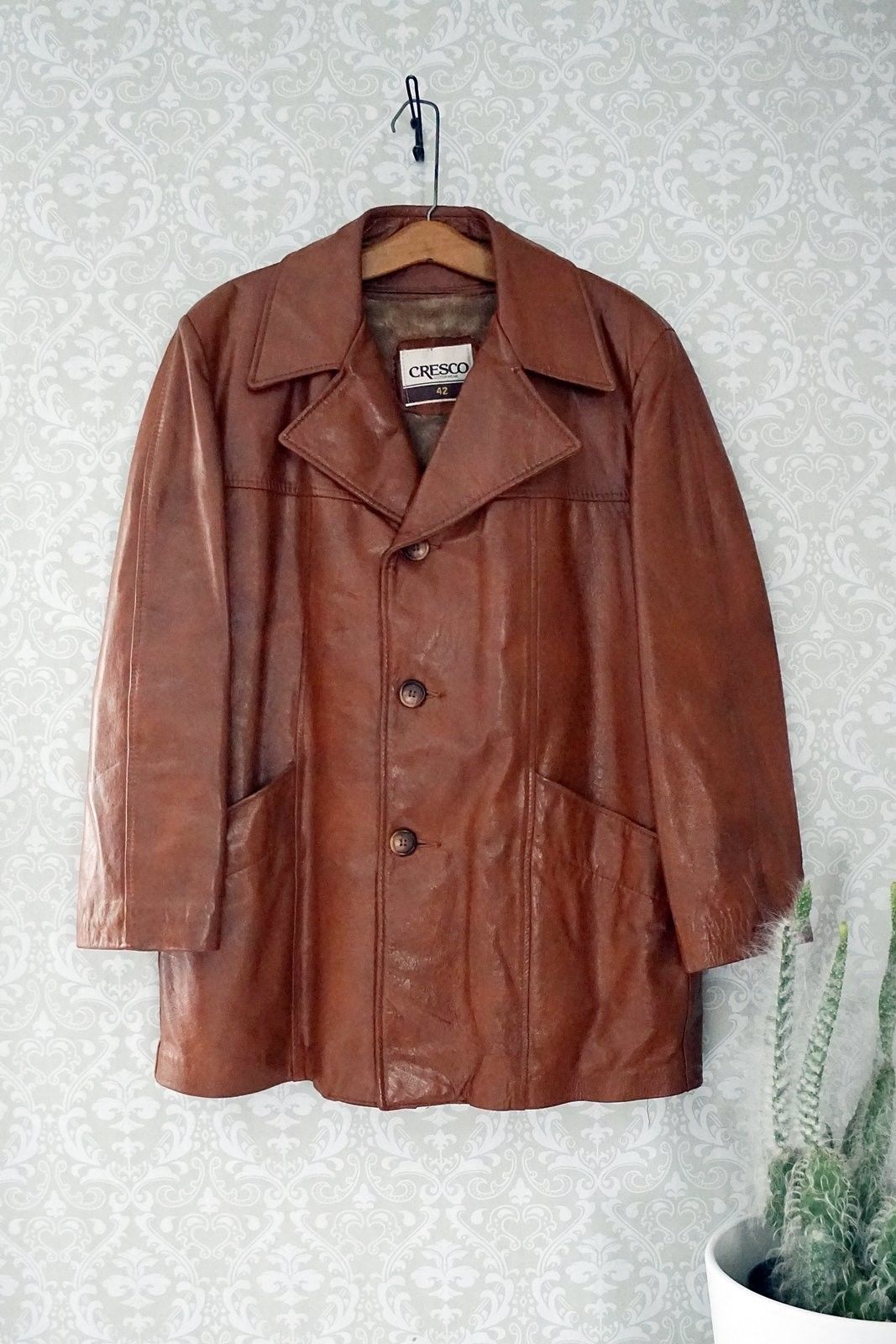 Vintage Caramel Leather Blazer-closiTherapi | vinTage