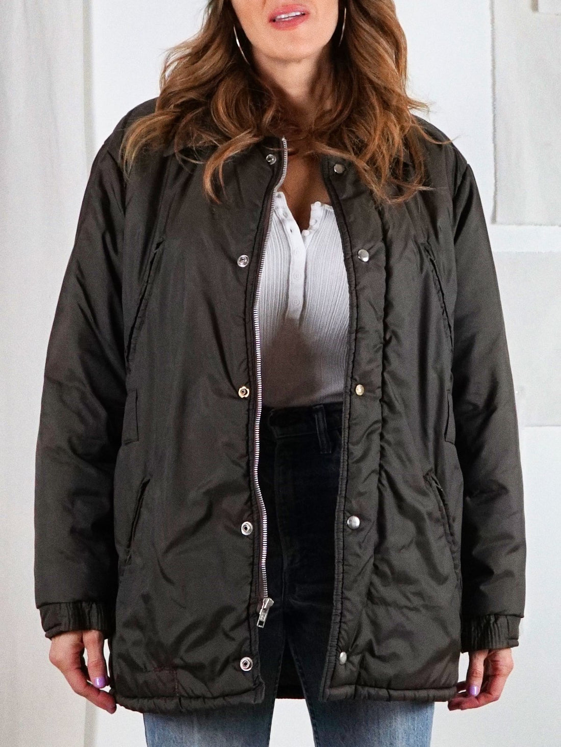 Vintage Carob Brown Snap Button Jacket-closiTherapi | vinTage