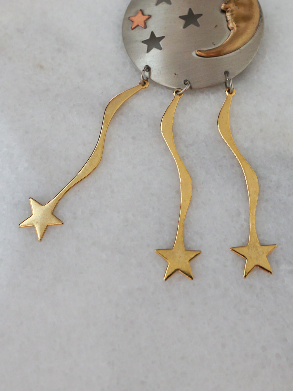 Vintage Celestial Moon Shooting Star Brooch-closiTherapi | vinTage