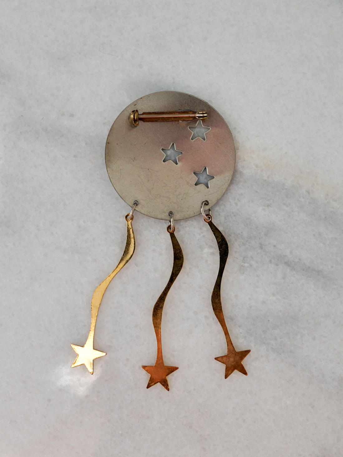 Vintage Celestial Moon Shooting Star Brooch-closiTherapi | vinTage