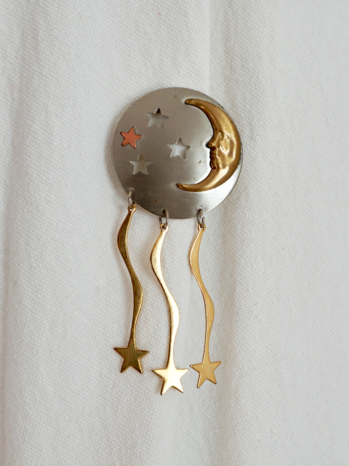 Vintage Celestial Moon Shooting Star Brooch-closiTherapi | vinTage