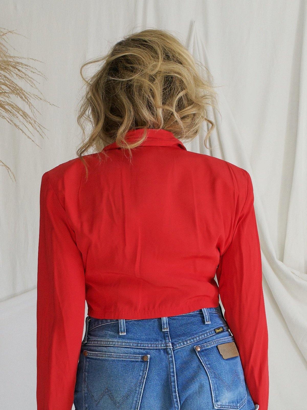 Vintage Cherry Red Crop Jacket-closiTherapi | vinTage