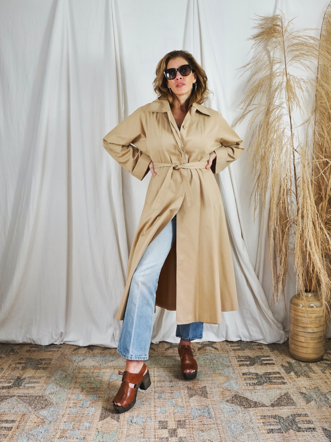 Vintage Classic Belted Trench Coat-closiTherapi | vinTage