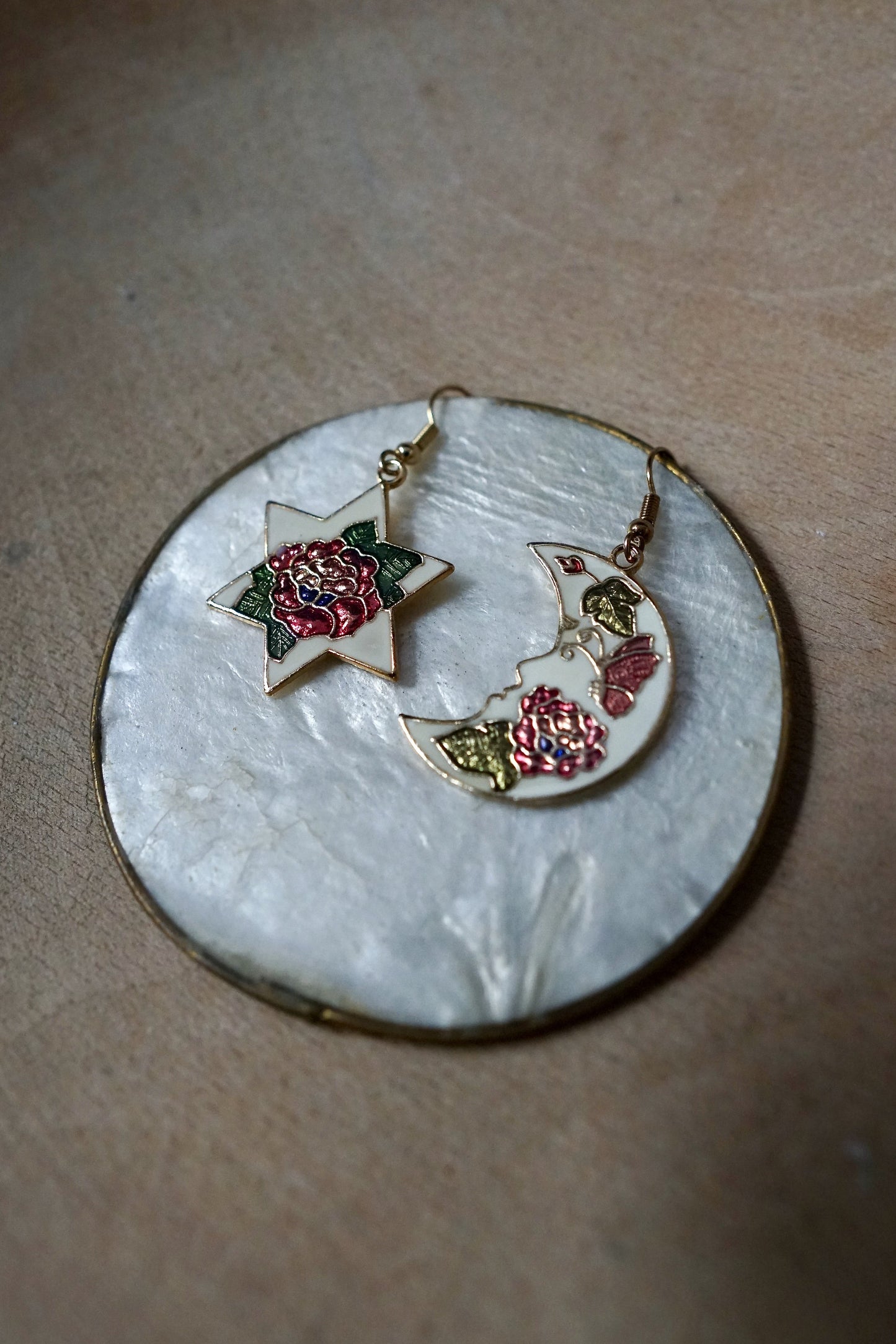 Vintage Cloisonne Celestial Earrings-closiTherapi | vinTage