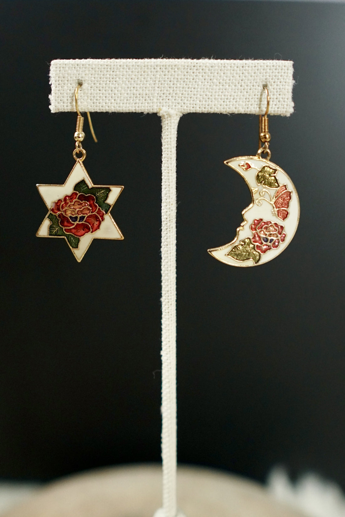 Vintage Cloisonne Celestial Earrings-closiTherapi | vinTage