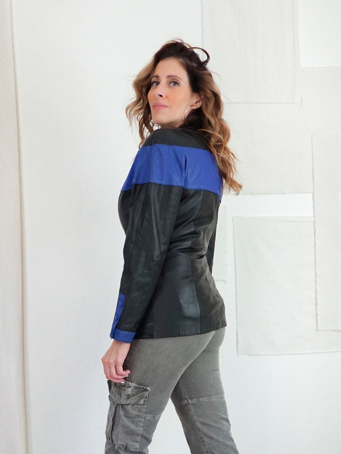Vintage Cobalt Leather Racer Jacket-closiTherapi | vinTage