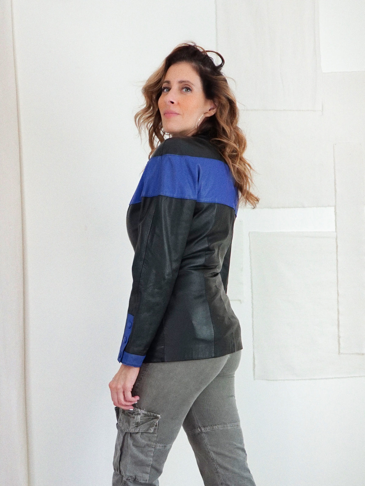 Vintage Cobalt Leather Racer Jacket-closiTherapi | vinTage