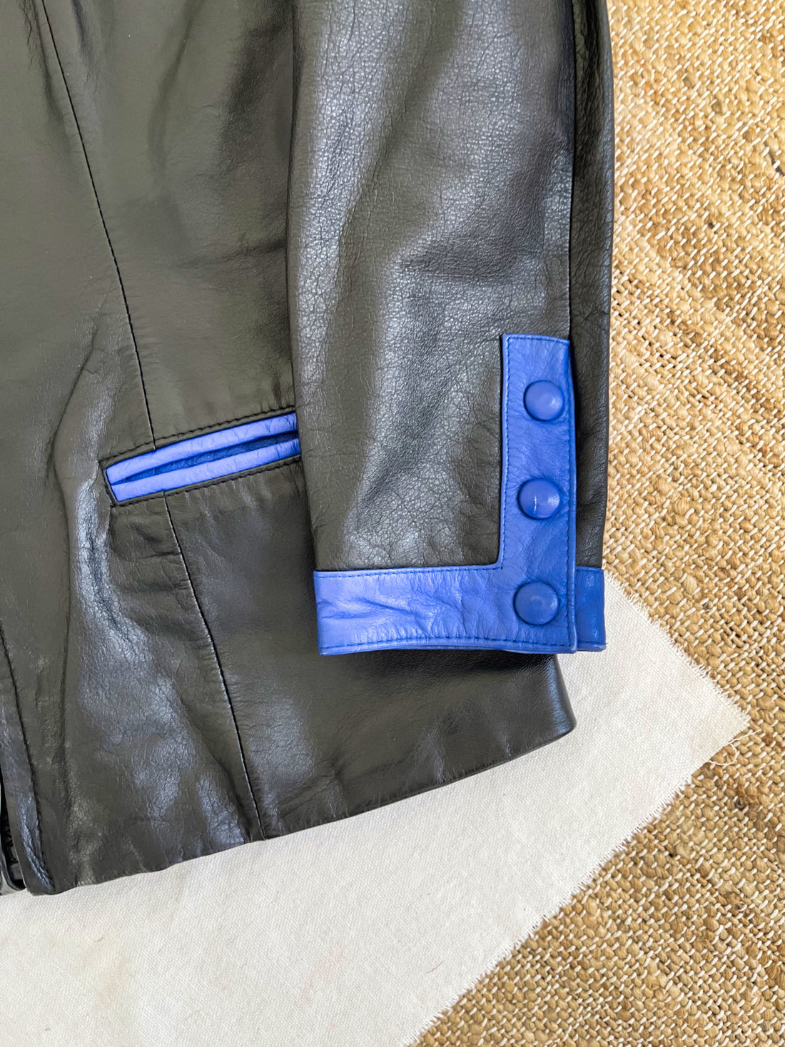 Vintage Cobalt Leather Racer Jacket-closiTherapi | vinTage