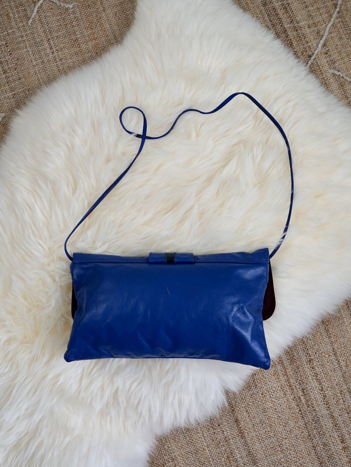 Vintage Cobalt Snakeskin Leather Bag-closiTherapi | vinTage