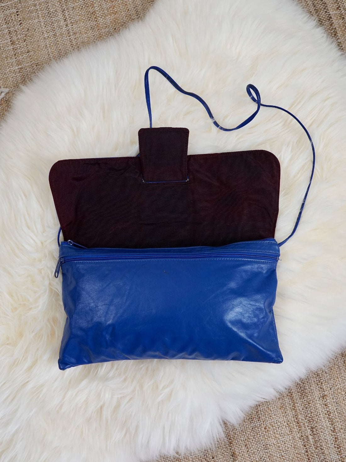 Vintage Cobalt Snakeskin Leather Bag-closiTherapi | vinTage