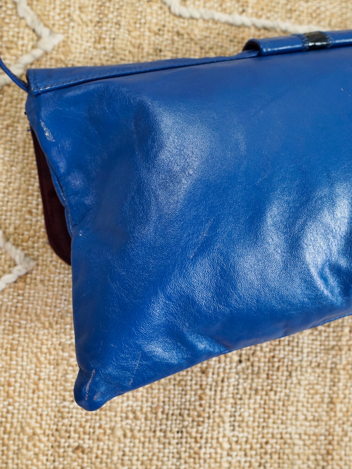 Vintage Cobalt Snakeskin Leather Bag-closiTherapi | vinTage