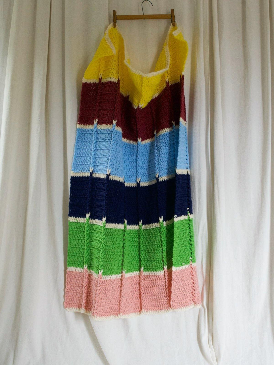 Vintage Colorblock Chain Stitch Throw Blanket-closiTherapi | vinTage