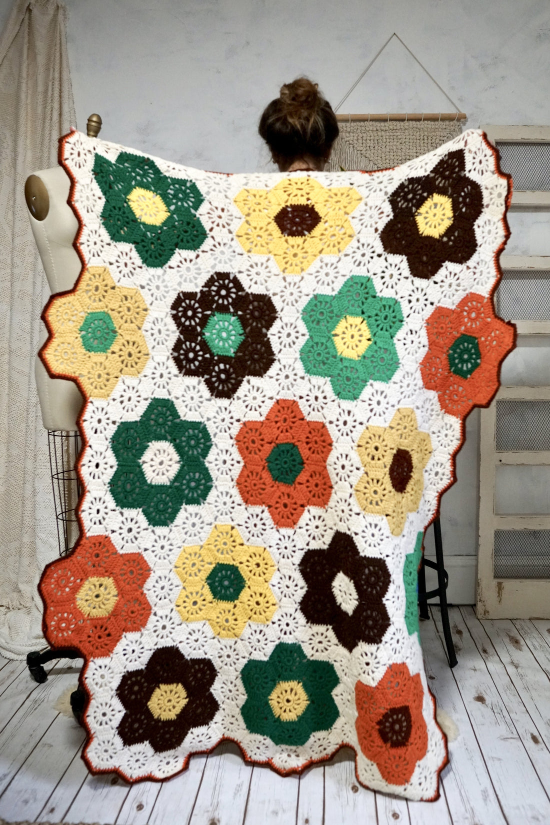 Vintage Crochet Honeycomb Throw-closiTherapi | vinTage