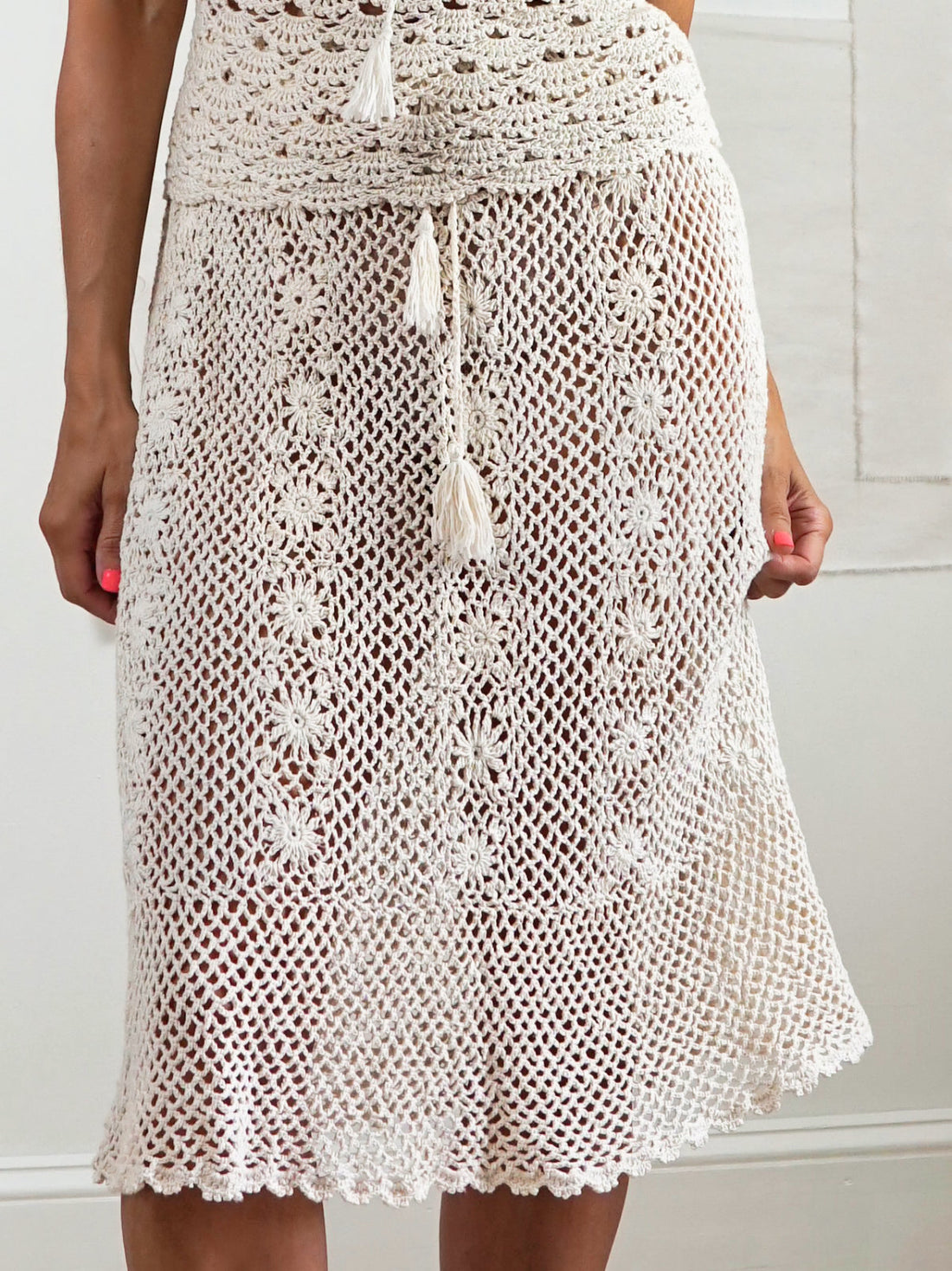 Vintage Crochet Peasant Top Skirt Set-closiTherapi | vinTage
