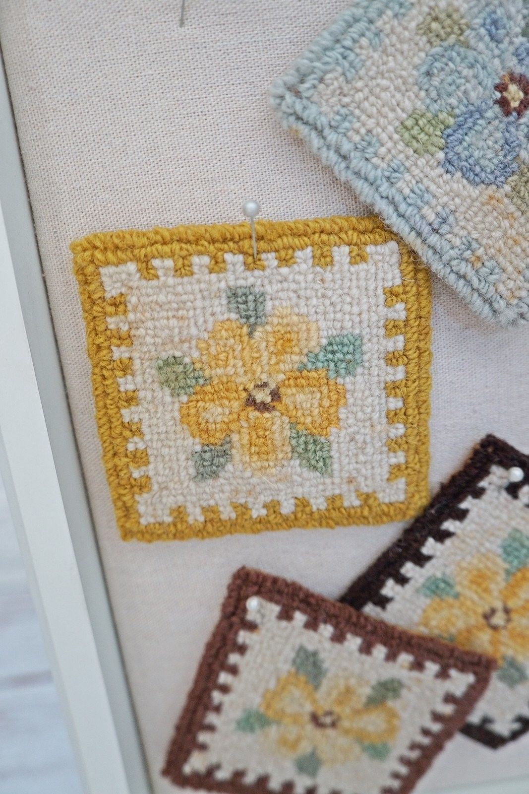Vintage Cross Stitch Floral Beverage Coasters-closiTherapi | vinTage