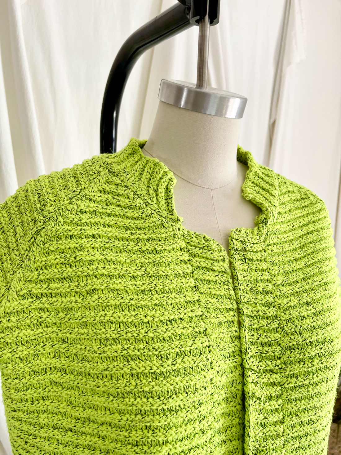 Vintage Day-Glo Green Ribbed Sweater-closiTherapi | vinTage