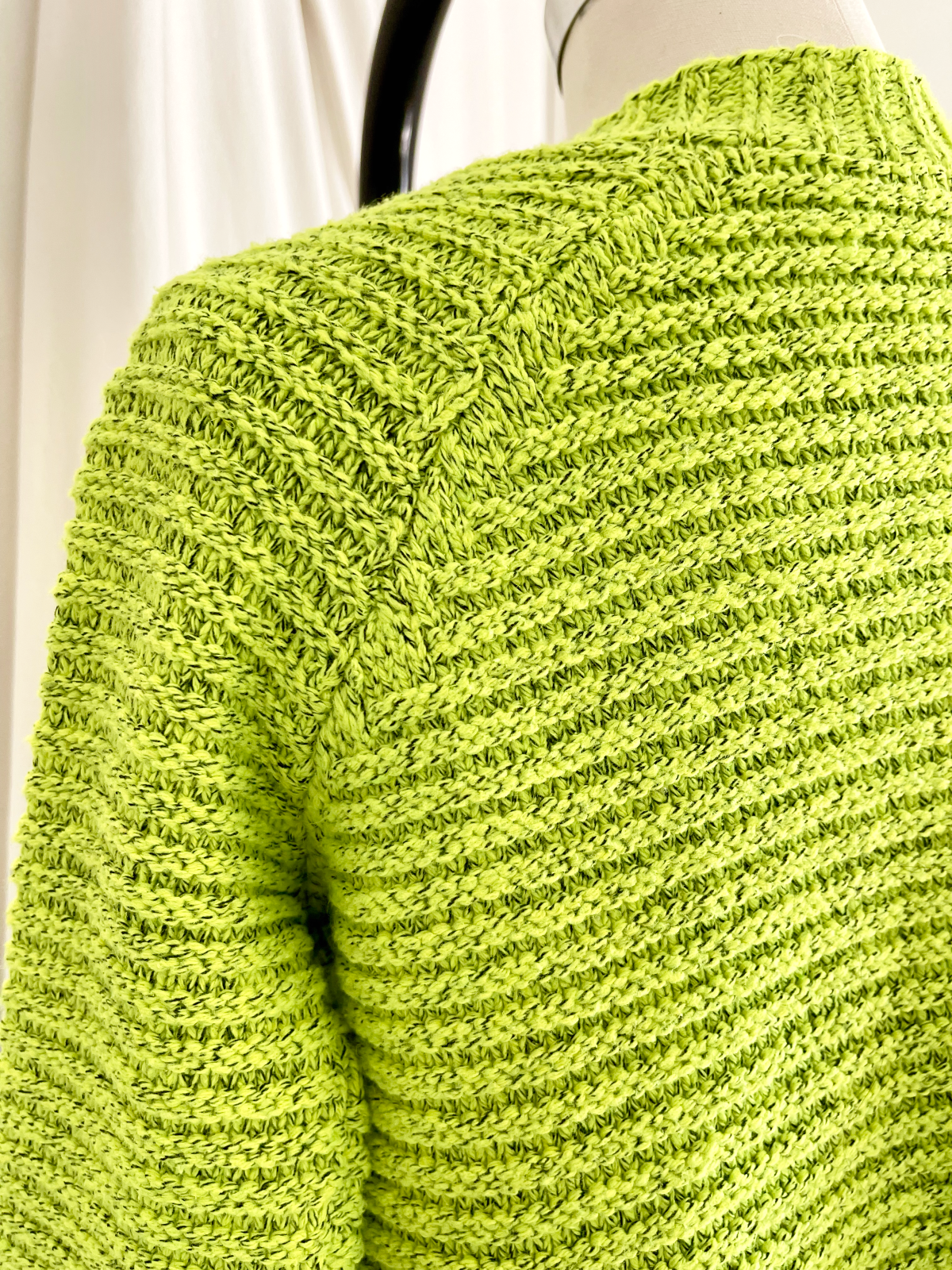 Vintage Day-Glo Green Ribbed Sweater-closiTherapi | vinTage