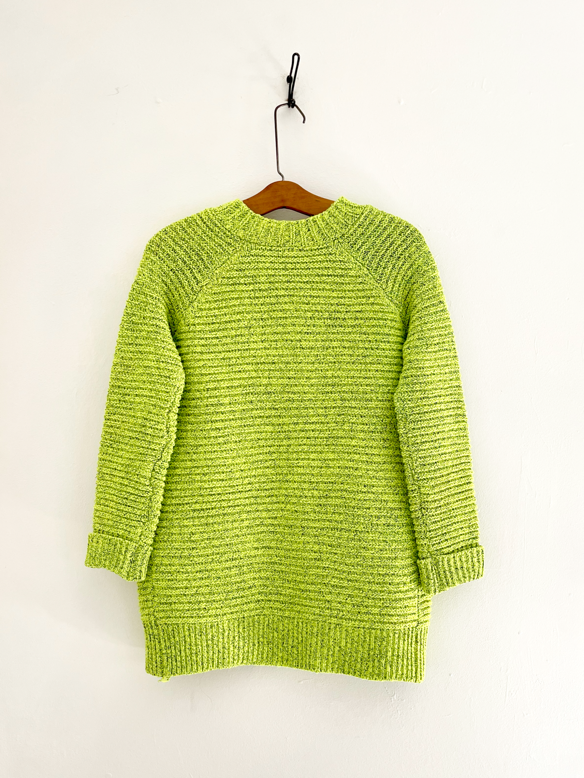 Vintage Day-Glo Green Ribbed Sweater-closiTherapi | vinTage