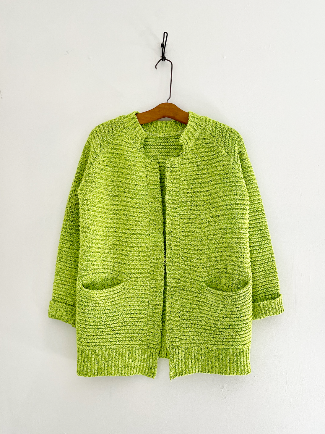 Vintage Day-Glo Green Ribbed Sweater-closiTherapi | vinTage