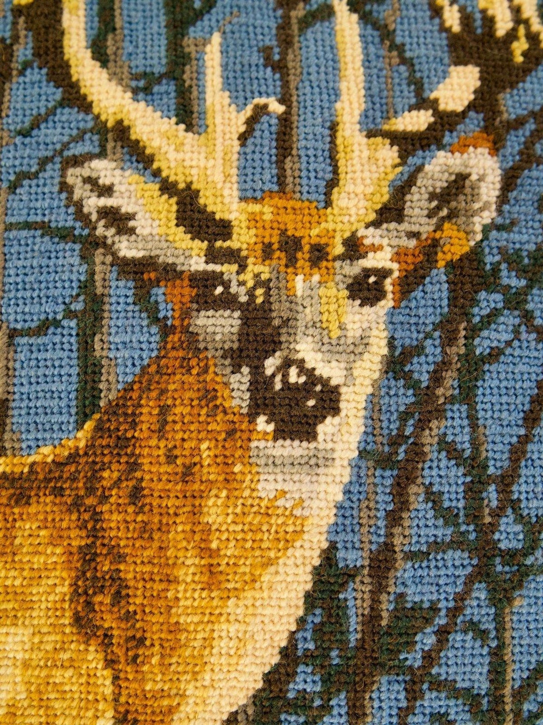Vintage Deer Framed Needlepoint-closiTherapi | vinTage