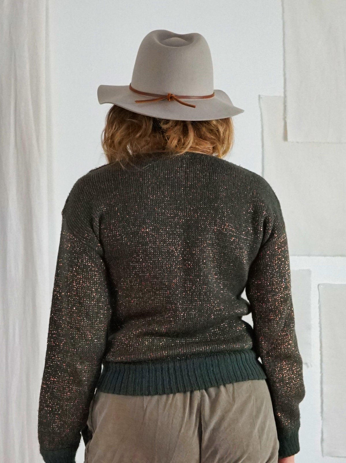 Vintage Dragon Metallic Leather Sweater-closiTherapi | vinTage