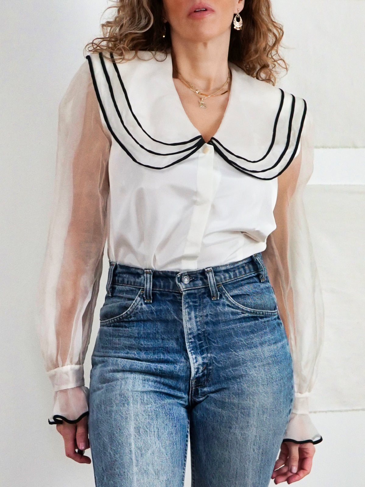 Vintage Dramatic Sheer Blouse-closiTherapi | vinTage