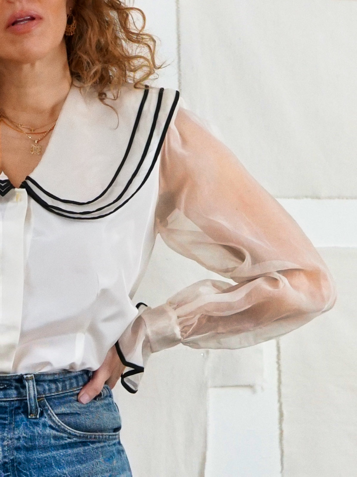 Vintage Dramatic Sheer Blouse-closiTherapi | vinTage