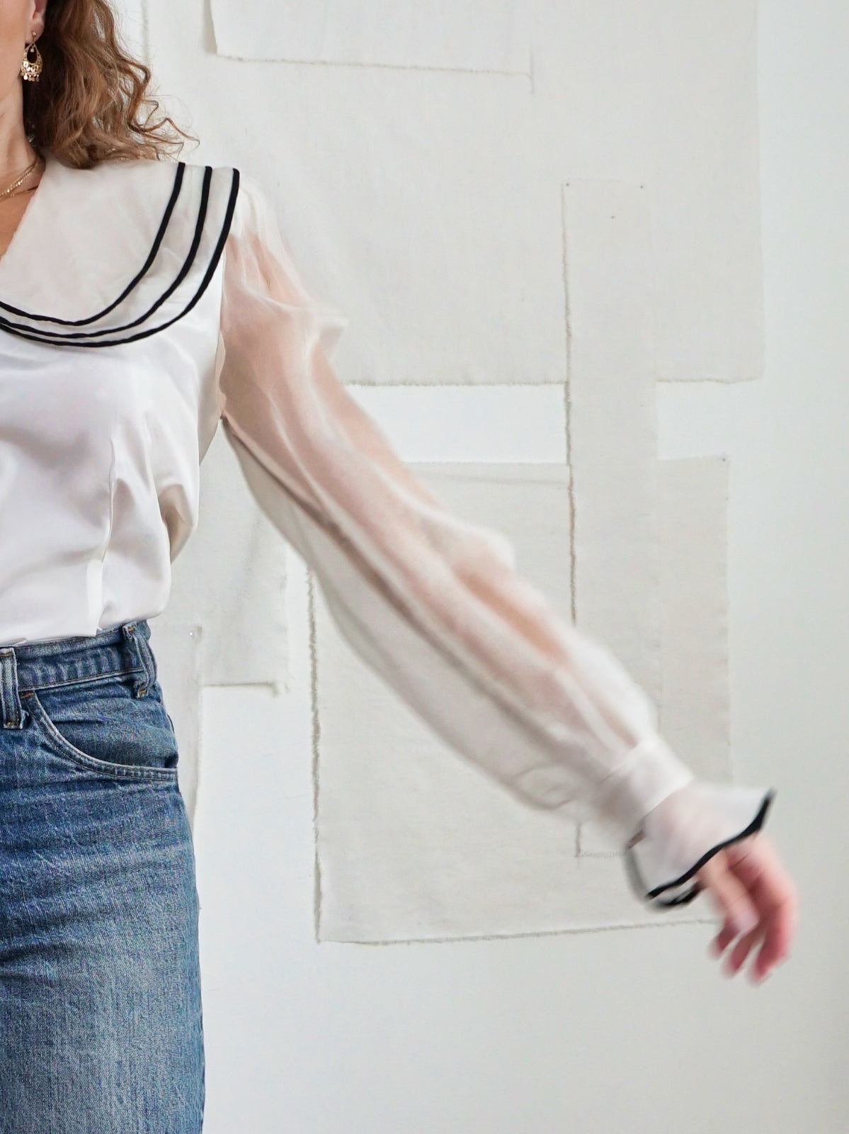 Vintage Dramatic Sheer Blouse-closiTherapi | vinTage