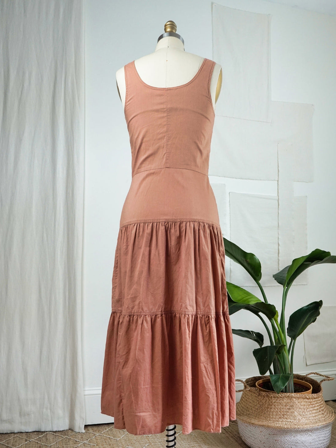 Vintage Dusty Rose Tiered Tank Dress-closiTherapi | vinTage