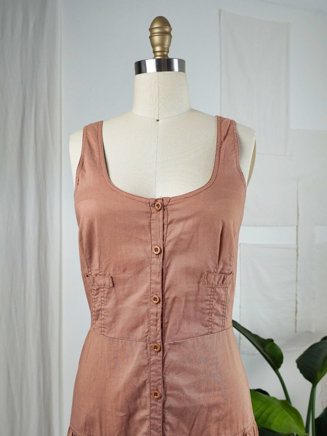 Vintage Dusty Rose Tiered Tank Dress-closiTherapi | vinTage