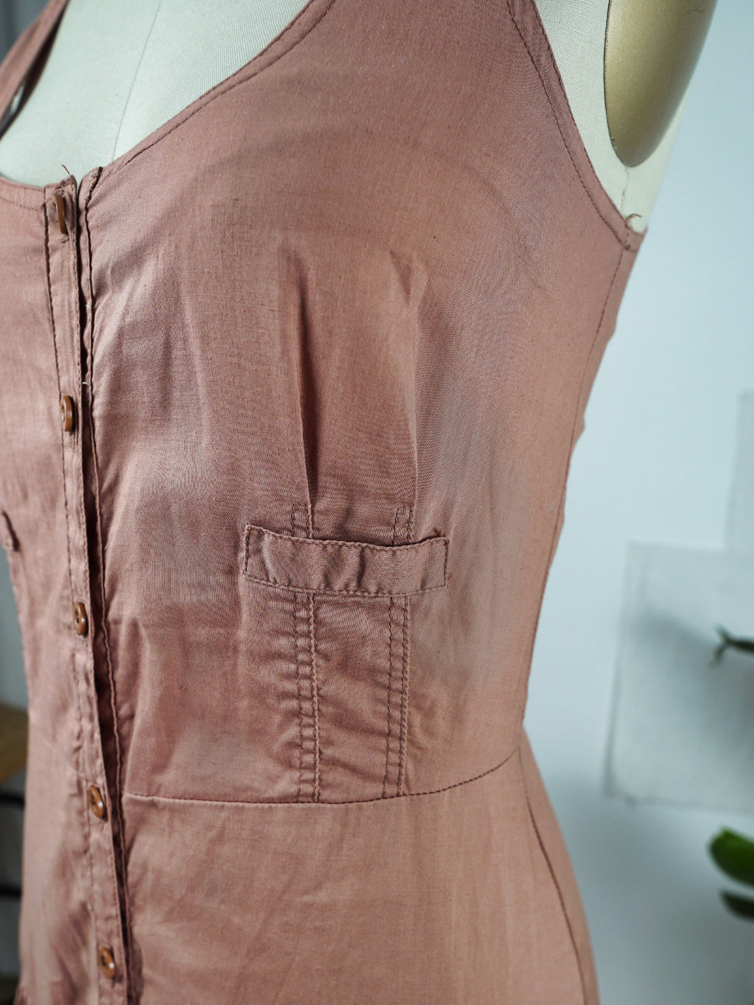 Vintage Dusty Rose Tiered Tank Dress-closiTherapi | vinTage