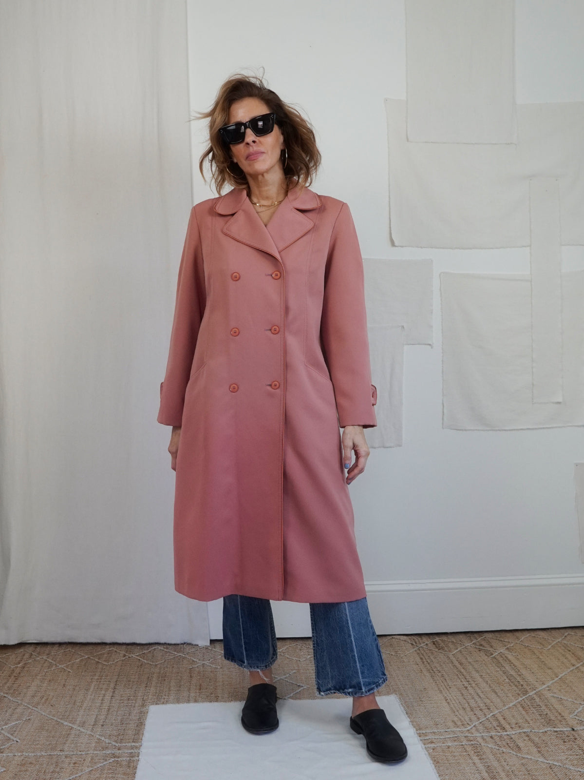 Vintage Dusty Rose Trench Coat-closiTherapi | vinTage
