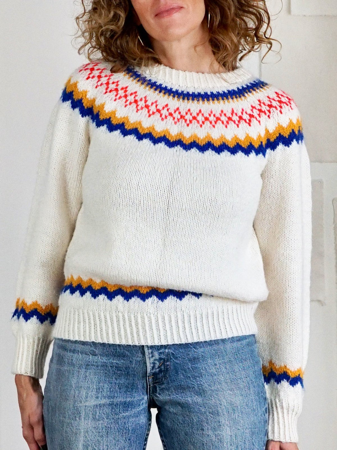 Vintage Fairisle Primary Color Sweater-closiTherapi | vinTage