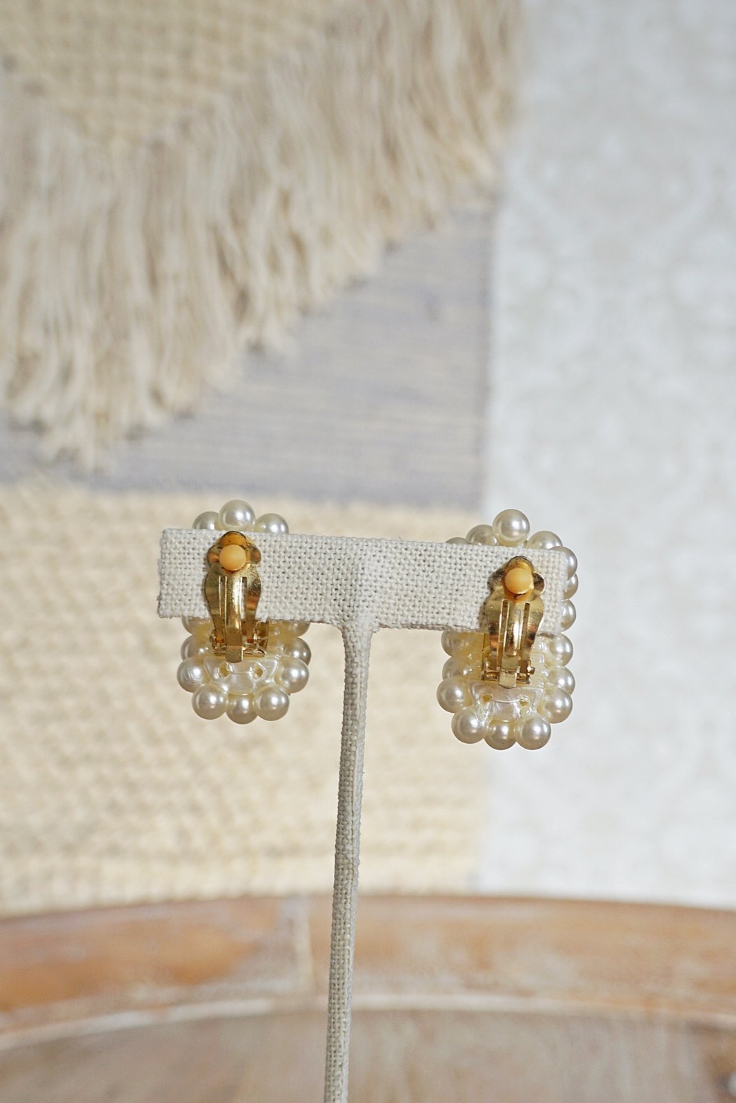 Vintage Faux Pearl Crescent Earrings-closiTherapi | vinTage