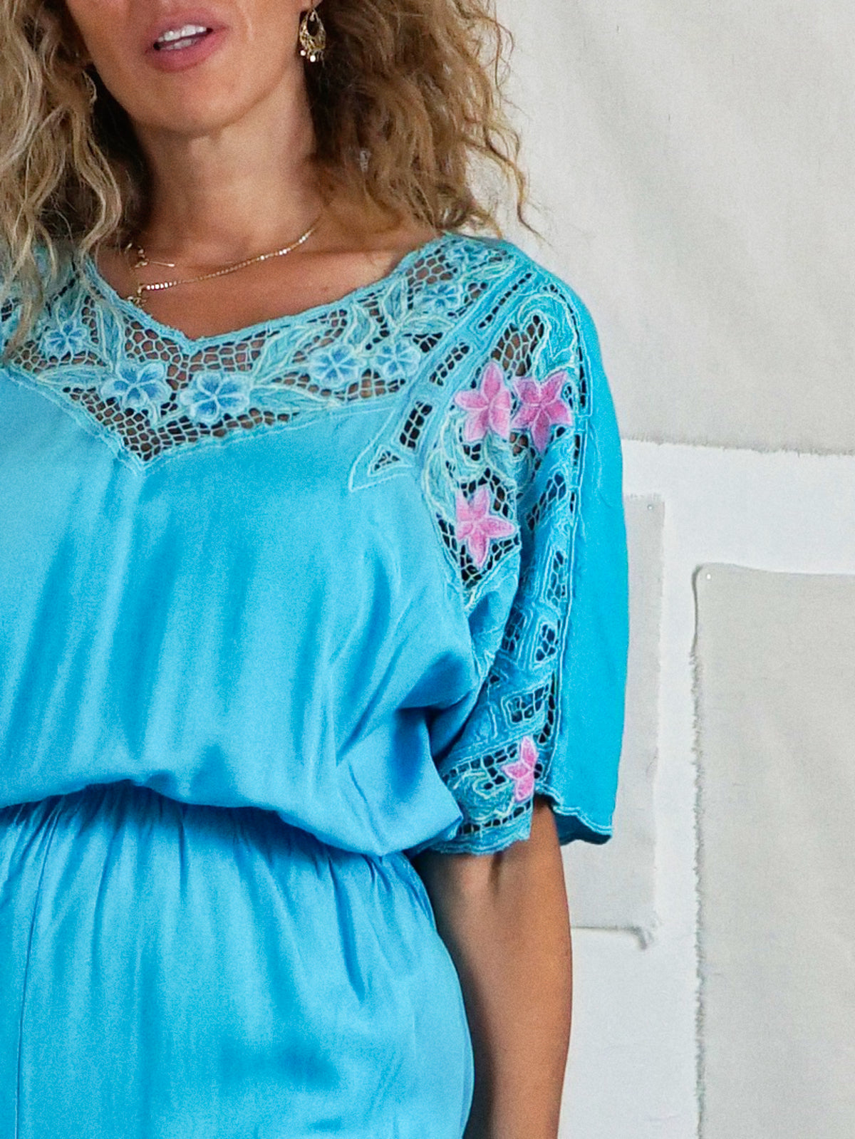 Vintage Floral Crochet Jumpsuit-closiTherapi | vinTage