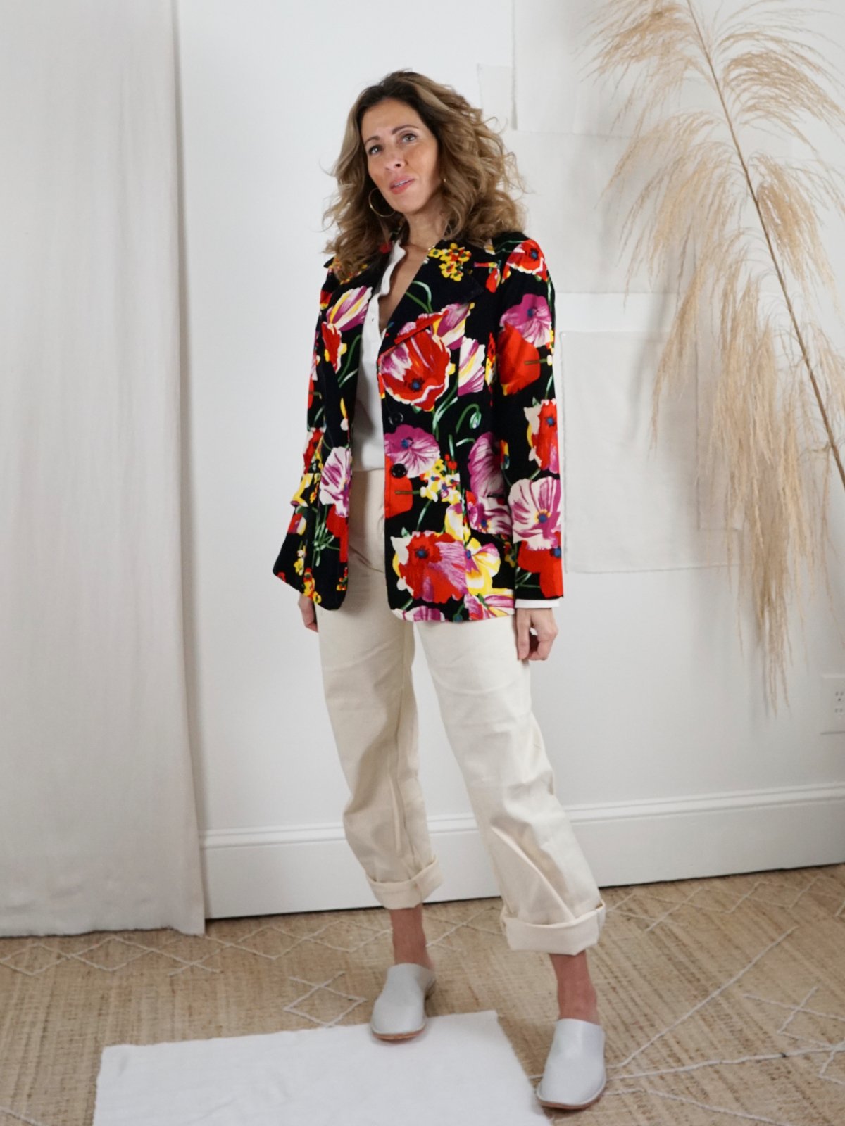 Velvet floral deals blazer