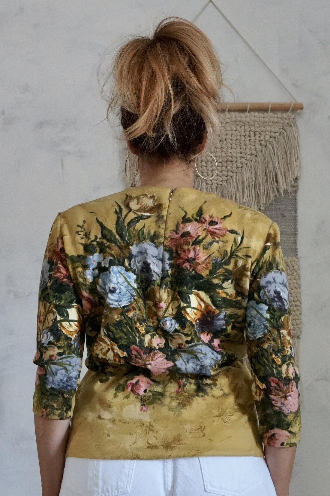 Vintage Floral Garden Watercolor Sweater-closiTherapi | vinTage
