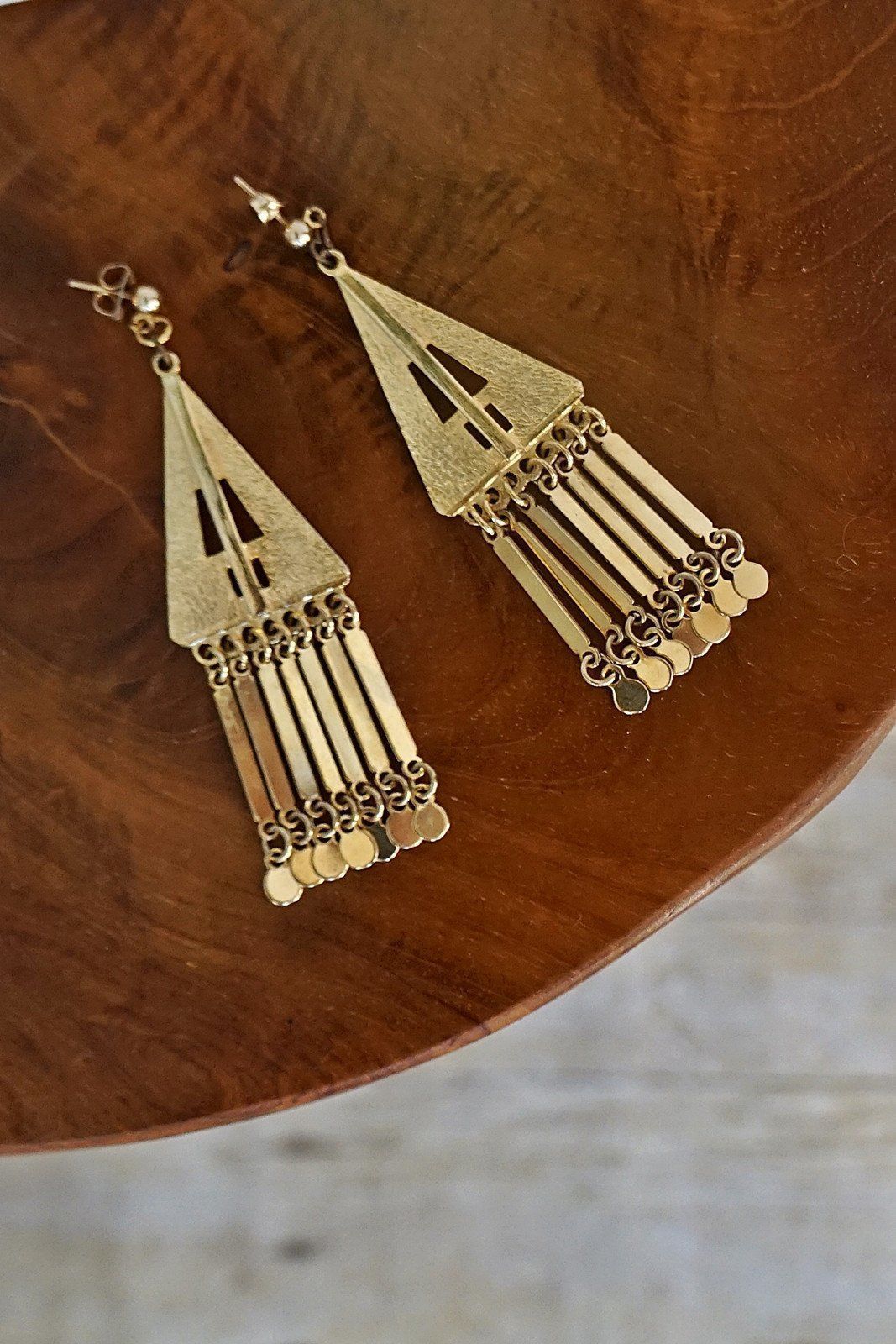 Vintage Geometric Dangle Disc Earrings-closiTherapi | vinTage