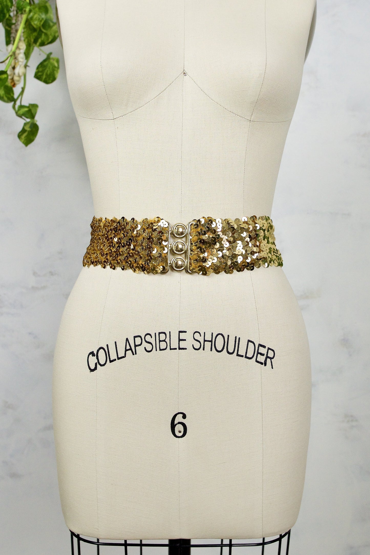 Vintage Gold Sequin Stretch Disco Belt-closiTherapi | vinTage