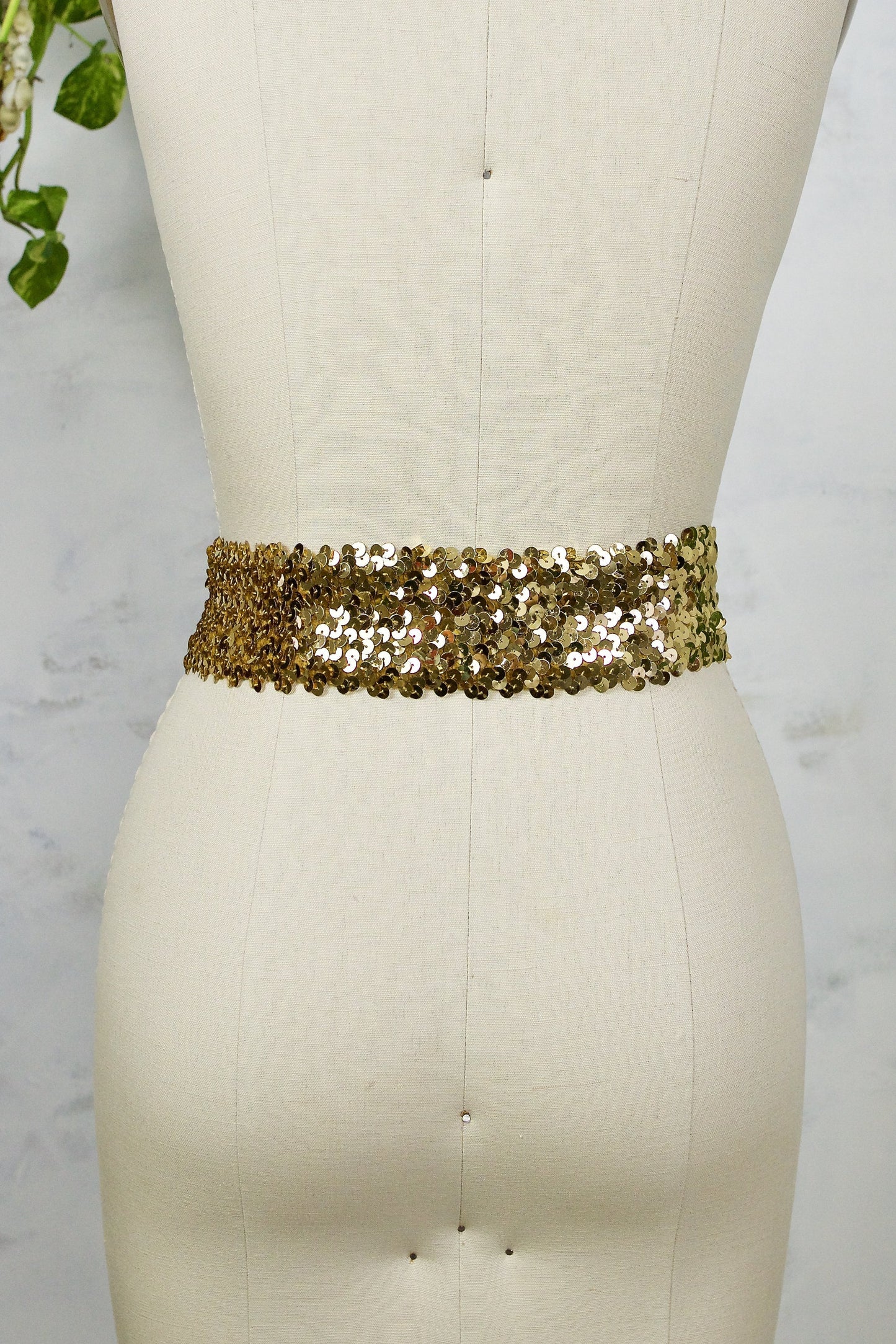 Vintage Gold Sequin Stretch Disco Belt-closiTherapi | vinTage