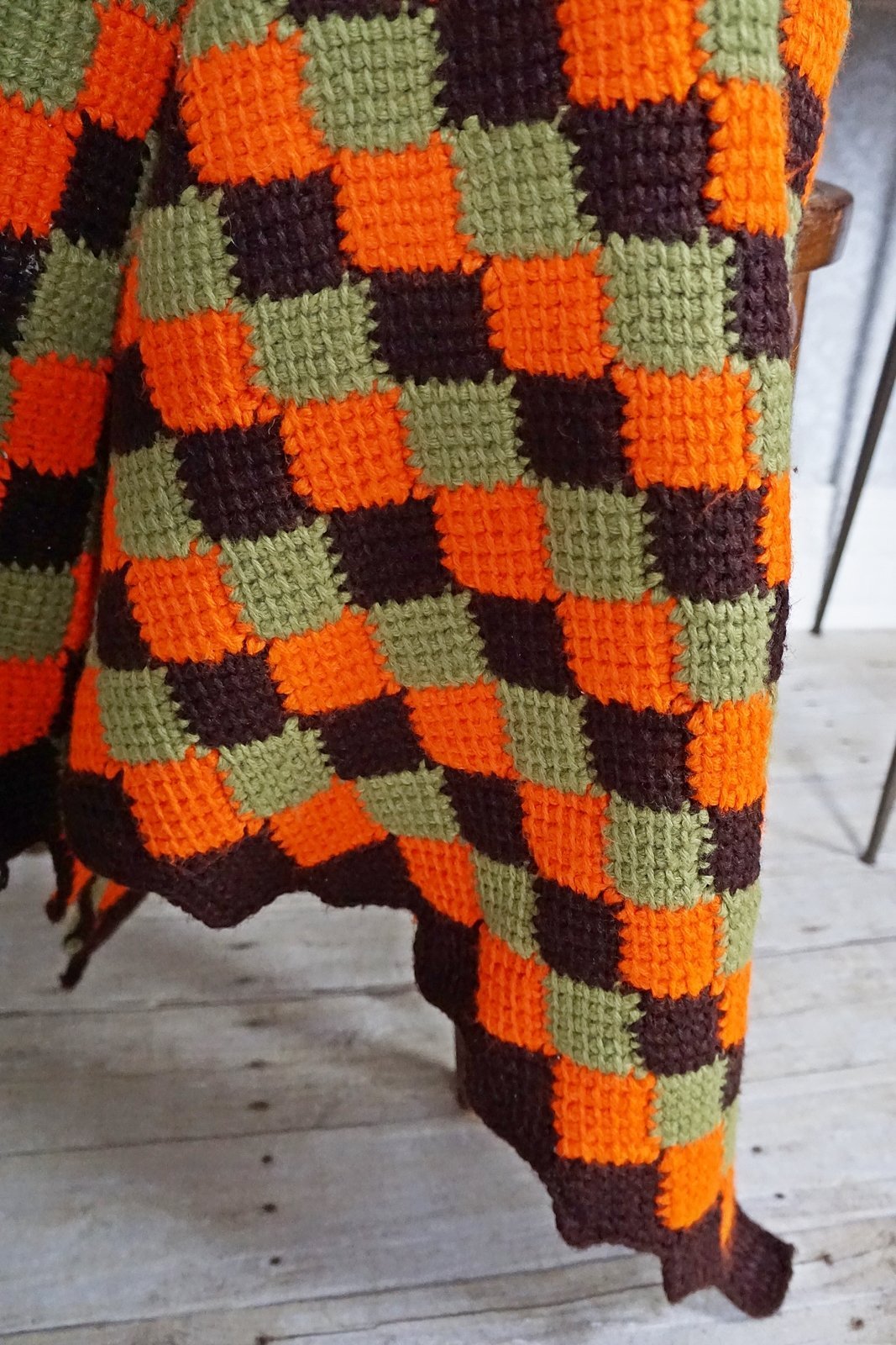 Vintage Handknit Harlequin Afghan-closiTherapi | vinTage