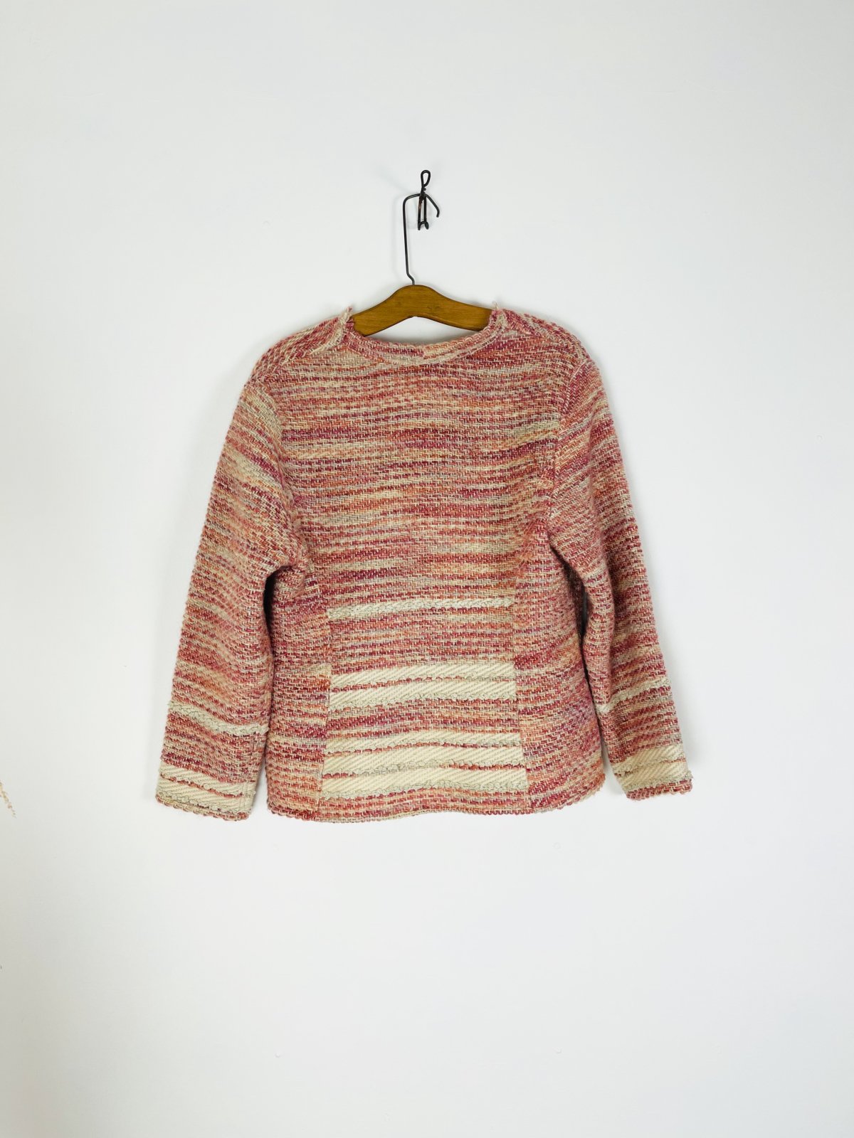 Vintage Handloomed Pink Wool Jacket-closiTherapi | vinTage